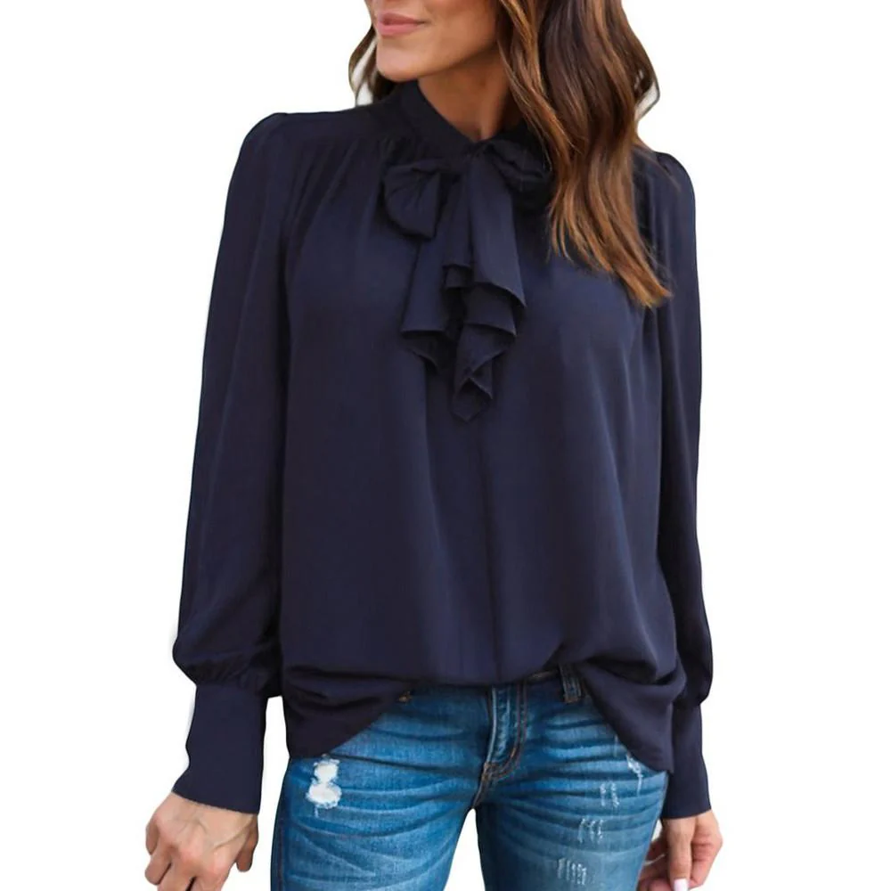 Blusa Mujer Casual Chiffon Manga Larga - Imagen 3